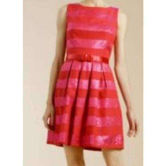 Trina Turk Candy Wrapper Dress Women's 6 Pink Metallic Stripe Festive Season - Picture 11 of 13